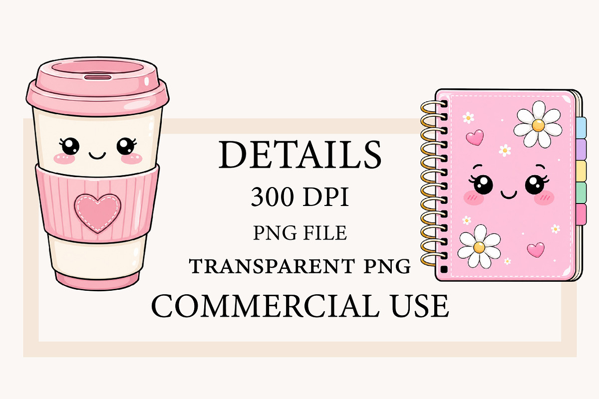 Kawaii Back to School Clipart Bundle, a Seasonal Illustration by Designworld (Photo 4 of 5)