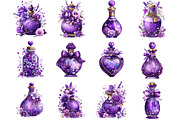Purple Romantic Gift Bottles Clipart, an Illustration by DreamArtGraphic (Thumbnail 2 of 5)