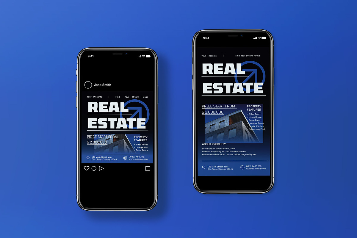 Black Modern Real Estate Flyer Set, a Flyer Template by graphicook (Photo 3 of 3)