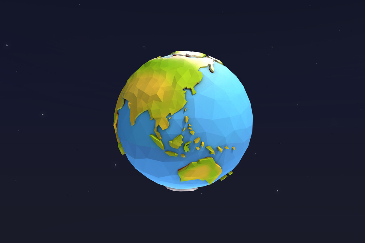 Low Poly Earth, an Environmental 3D Model by CreativeeArt (Photo 2 of 12)