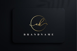 Letter AK Handwritten Signature Logo