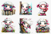 Peekaboo Sheep Clipart, an Illustration by CreationArt (Thumbnail 4 of 6)