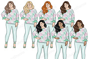 Easter Girls Clipart, a Person Illustration by GlamArtZhanna (Thumbnail 3 of 4)