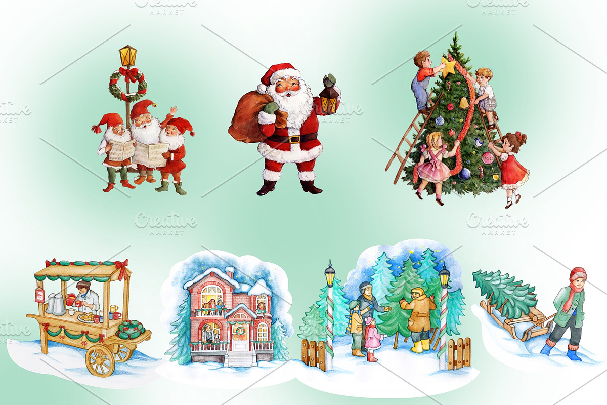 White Christmas Clipart Images, an Illustration by Whimseez (Photo 5 of 5)