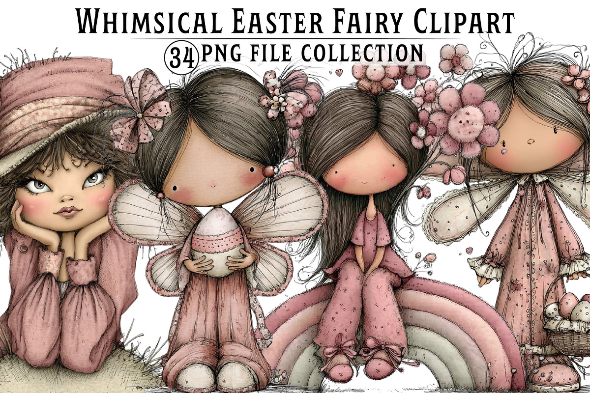 Whimsical Easter Fairy Clipart, an Illustration by Dream Creation (Photo 1 of 7)