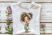 Peach Girls PNG Clipart Set, a Seasonal Illustration by OK Design (Thumbnail 5 of 6)