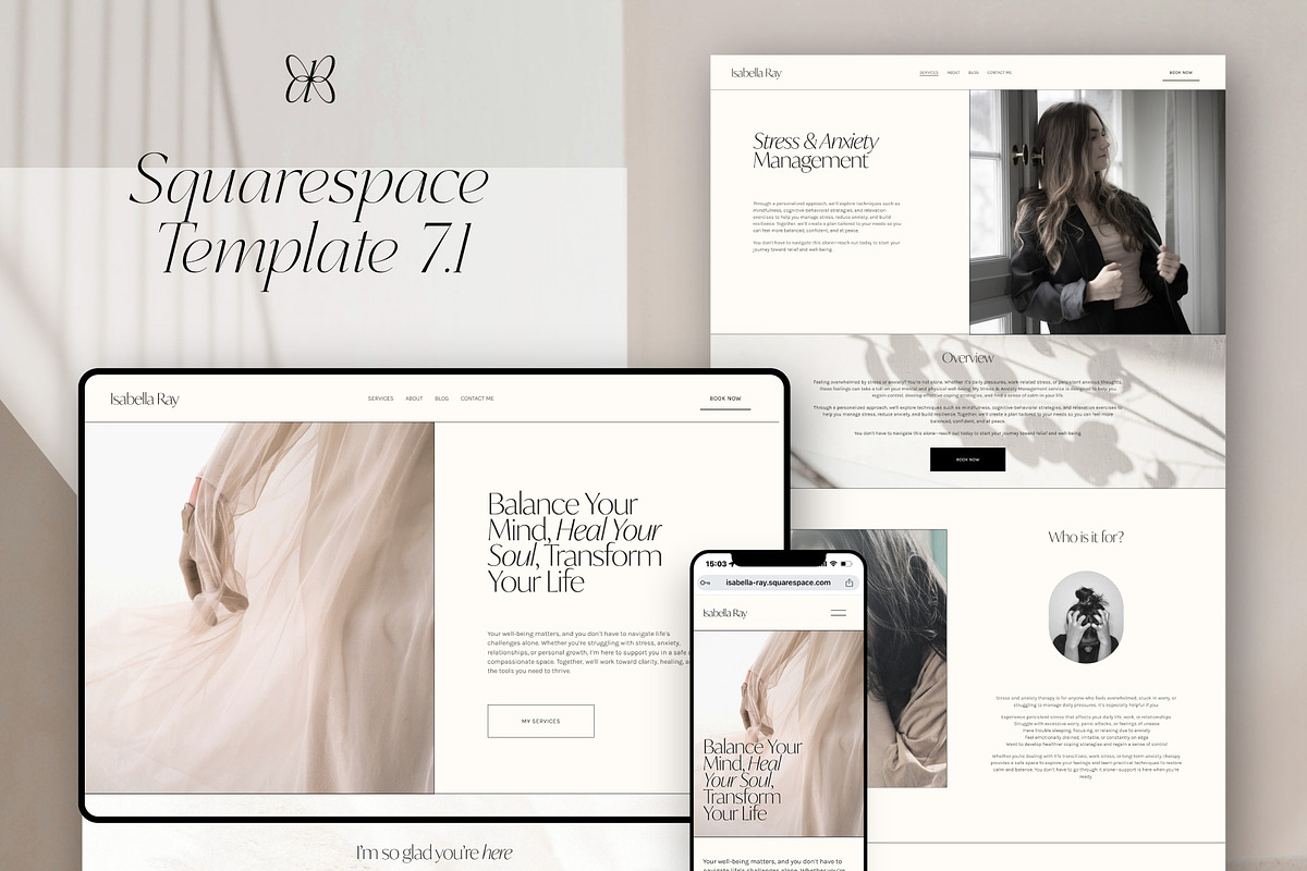 Squarespace Template for Coaches, a Squarespace Template by ItsDianaDesign (Photo 1 of 6)