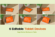 Saga Device Mockup on Table, a Device Mockup by orenjidesign (Thumbnail 5 of 13)