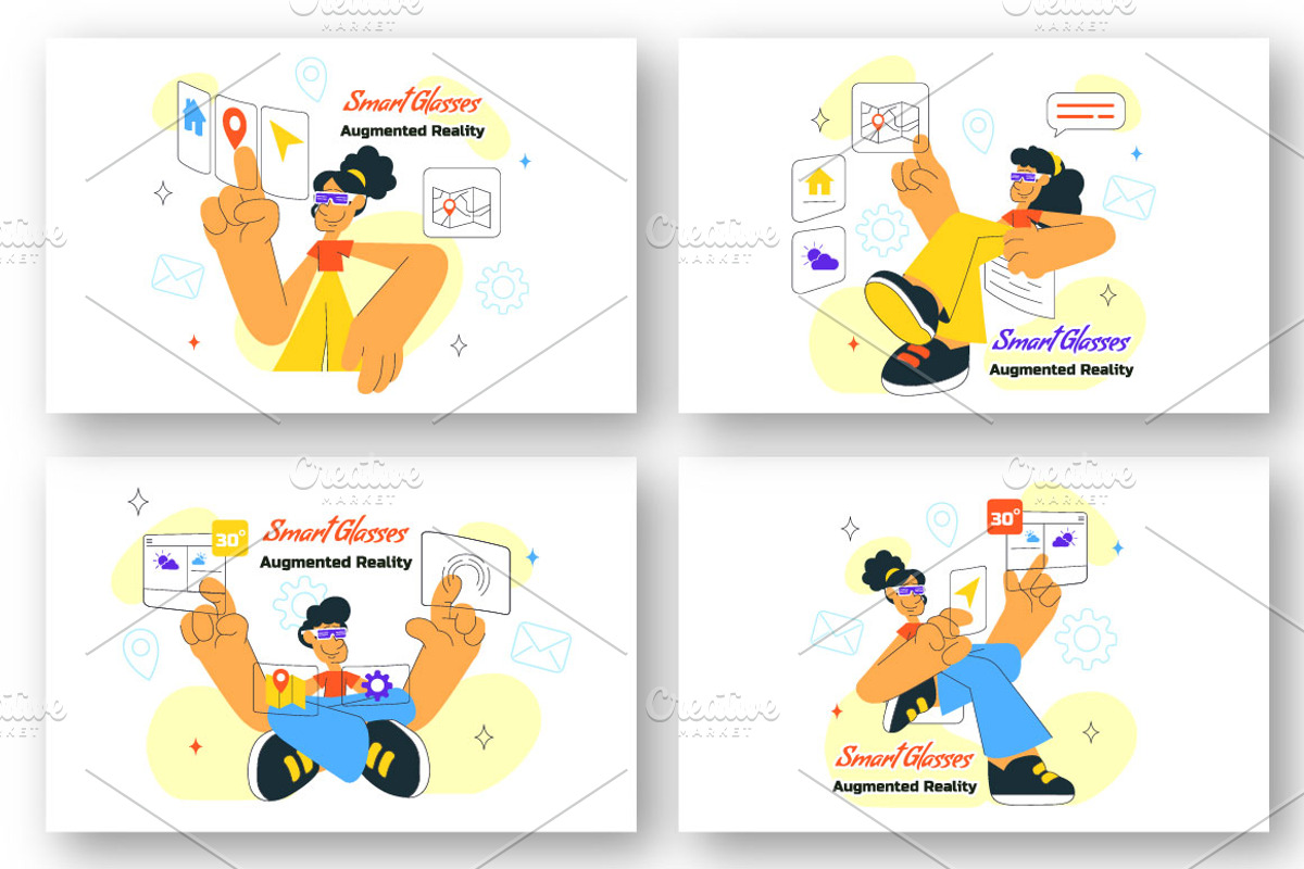 10 Smart Glasses Augmented Reality, a Technology Illustration by denayunebgt (Photo 3 of 4)
