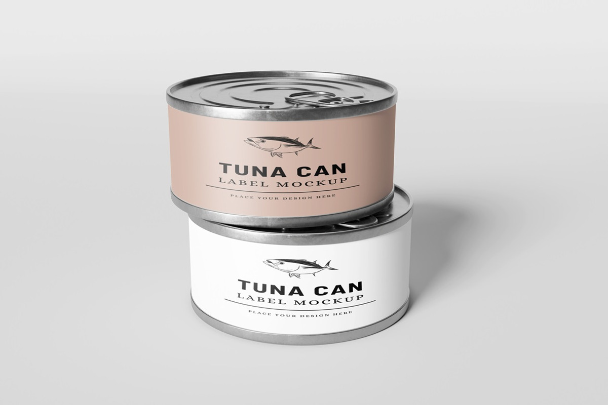 Tuna Can Packaging Mockup, a Packaging Mockup by AndikaGraphic (Photo 2 of 5)