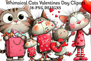 Whimsical Cats Valentines Day Clipar, an Illustration by Daily.Designs (Thumbnail 1 of 8)