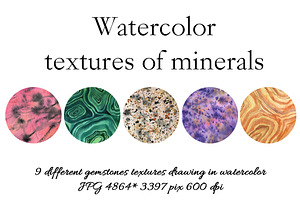 Watercoolor Textures Of Minerals