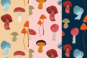 Seamless Mushroom Patterns, an Illustration by uStickery (Thumbnail 4 of 7)