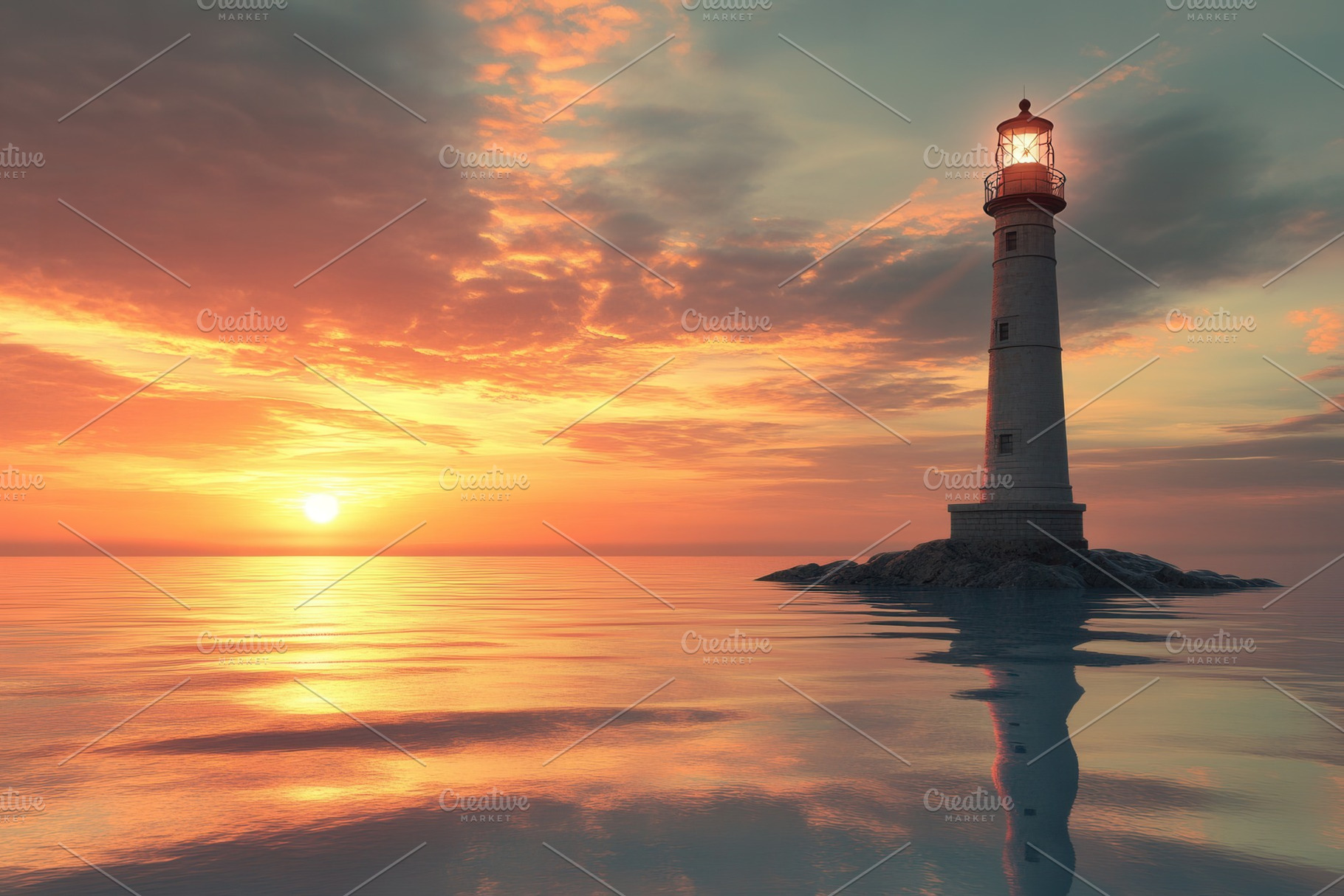 A stunning lighthouse towers, a Photo by Pavel_design