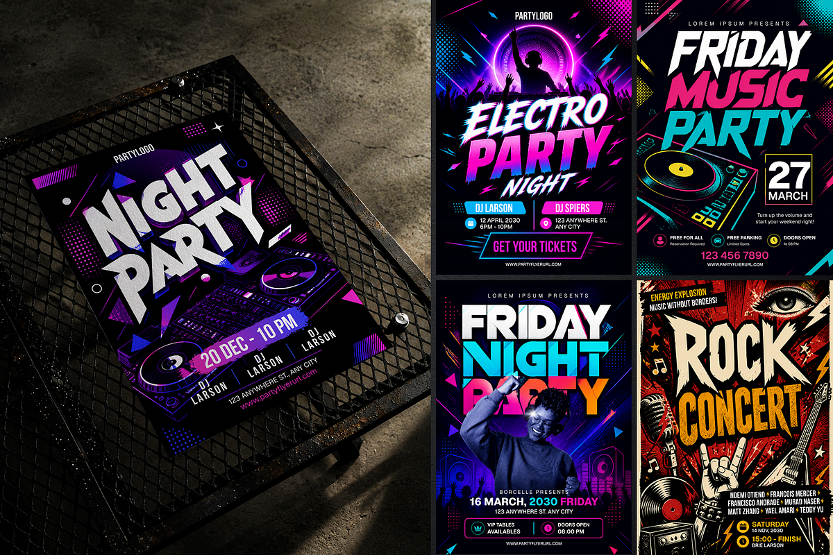 Party Events Flyer Poster Template 2, a Flyer Template by Miyaji75 (Photo 5 of 5)