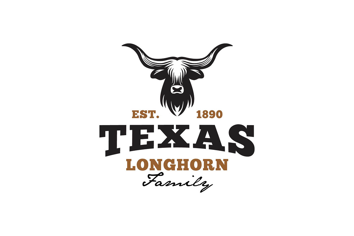 Texas Longhorn Farm Ranch Bull Logo, a Branding & Logo Template by funpixel