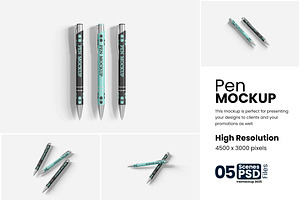 Pen Mockup, a Pens & Pencil Mockup by bimockup
