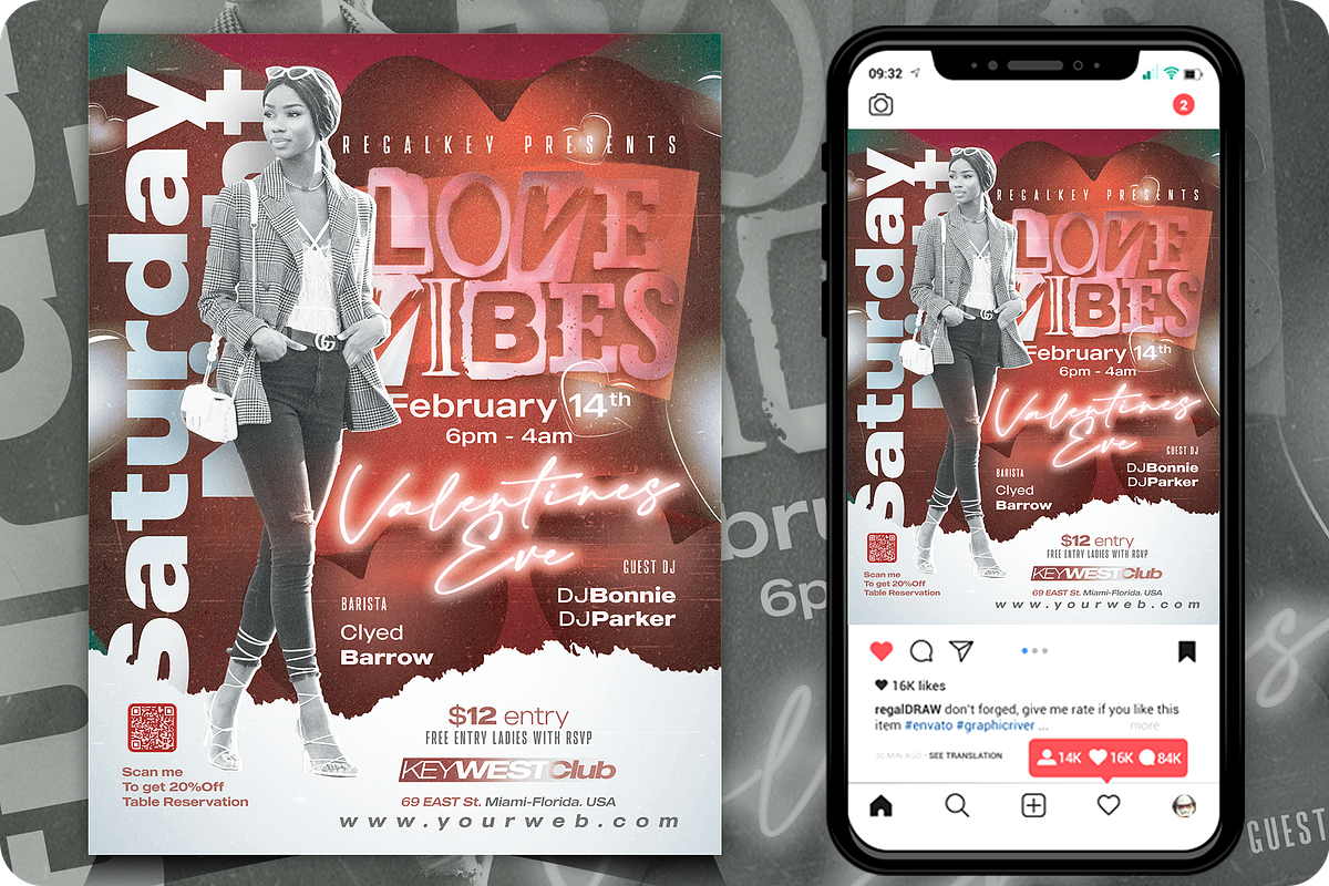 Valentines Party Flyer, a Flyer Template by regalDRAW (Photo 4 of 4)