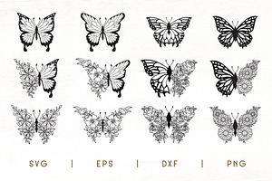 Flower - Floral Butterfly SVG Pack