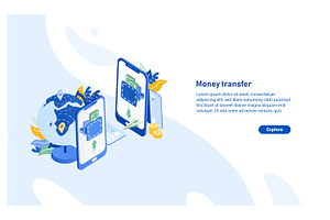 Money Transfer concept, a Technology Illustration by Good Studio