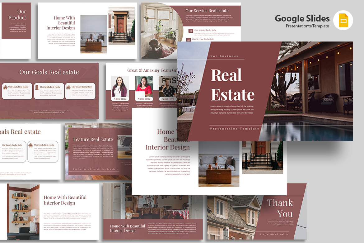 Real Estate - Google Slides Template, a Presentation Template by QR ...