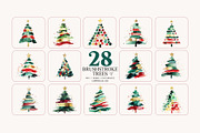 Brushstroke Christmas Tree Clipart, a Seasonal Illustration by Bijou Bay (Thumbnail 2 of 3)