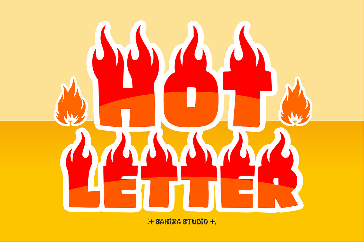 Hot Letter - Fire Display Font, a Sans Serif Font by Sahira Studio (Photo 1 of 7)