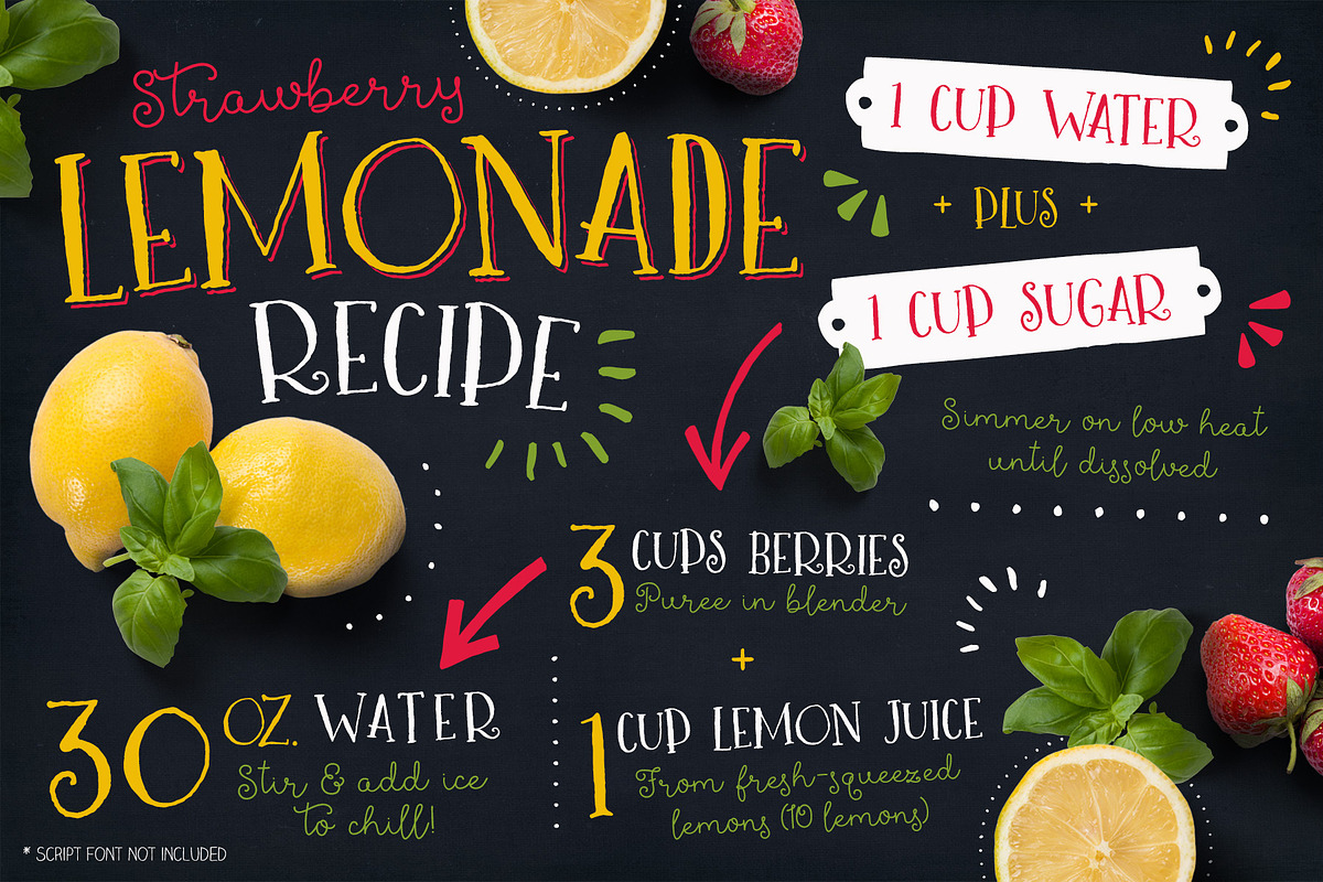 Melon Mojito Font + Vectors preview 4