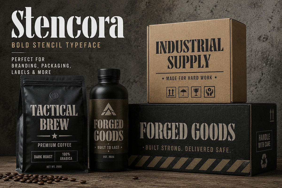 Stencora, a Sans Serif Font by Wow Magic (Photo 3 of 5)