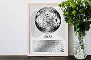 Moon Calendar 2022 Black&White, a Stationery Template by land art (Thumbnail 5 of 7)