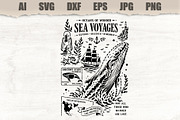 Stencil Ocean Nautical Adventure, a Seasonal Illustration by MARYCRAFTIRIA (Thumbnail 1 of 3)