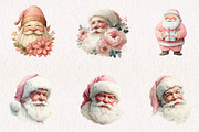 Pink Christmas Santa claus clipart, a Seasonal Illustration by CreationArt (Thumbnail 2 of 7)