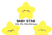 Baby Star SVG | Cute Kawaii Star, an Illustration by TheHitShop (Thumbnail 1 of 9)