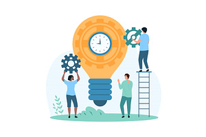 Creative time management ideas, a Technology Illustration by Flashvector