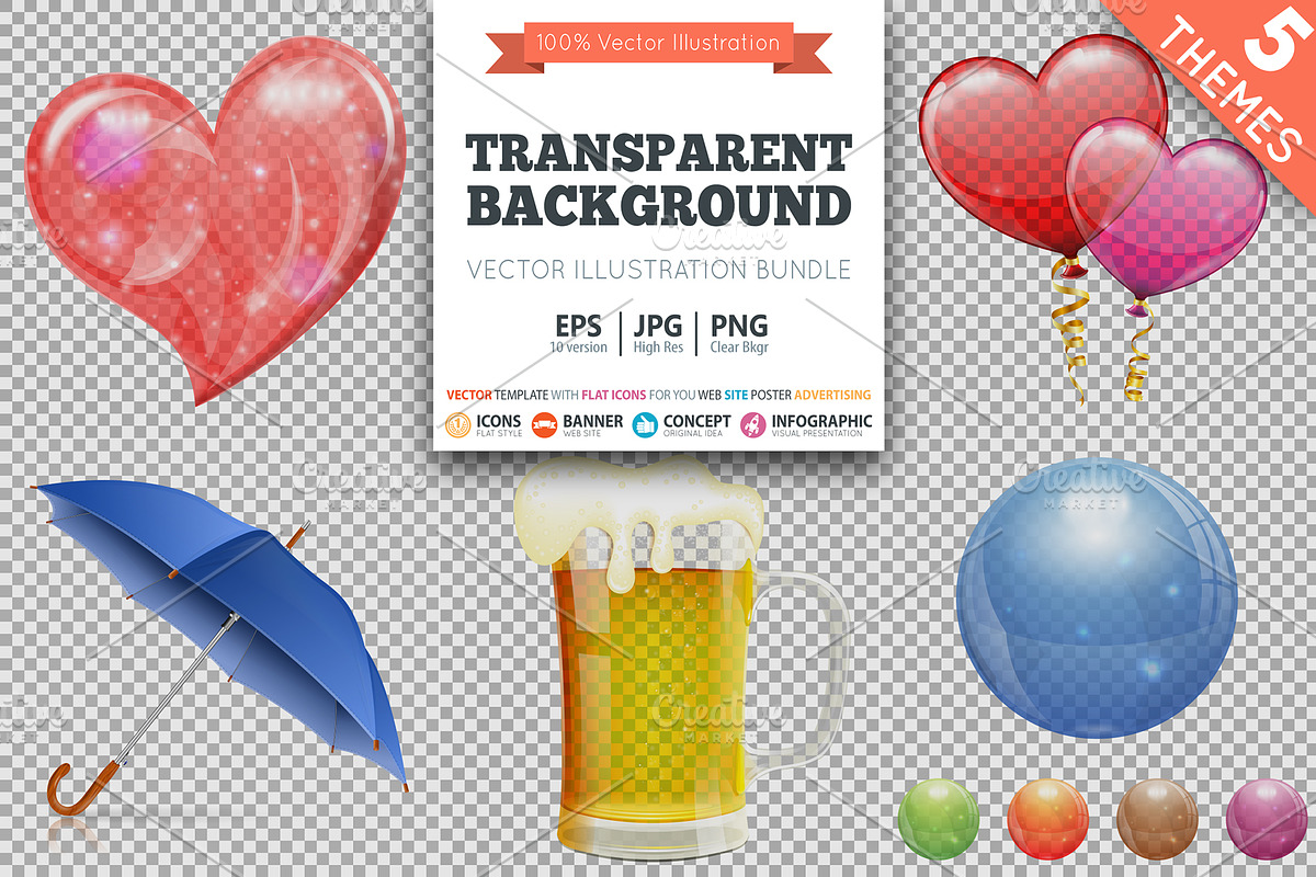 Objects on Transparent Background, a Decorative Illustration by TAlex (Photo 1 of 7)