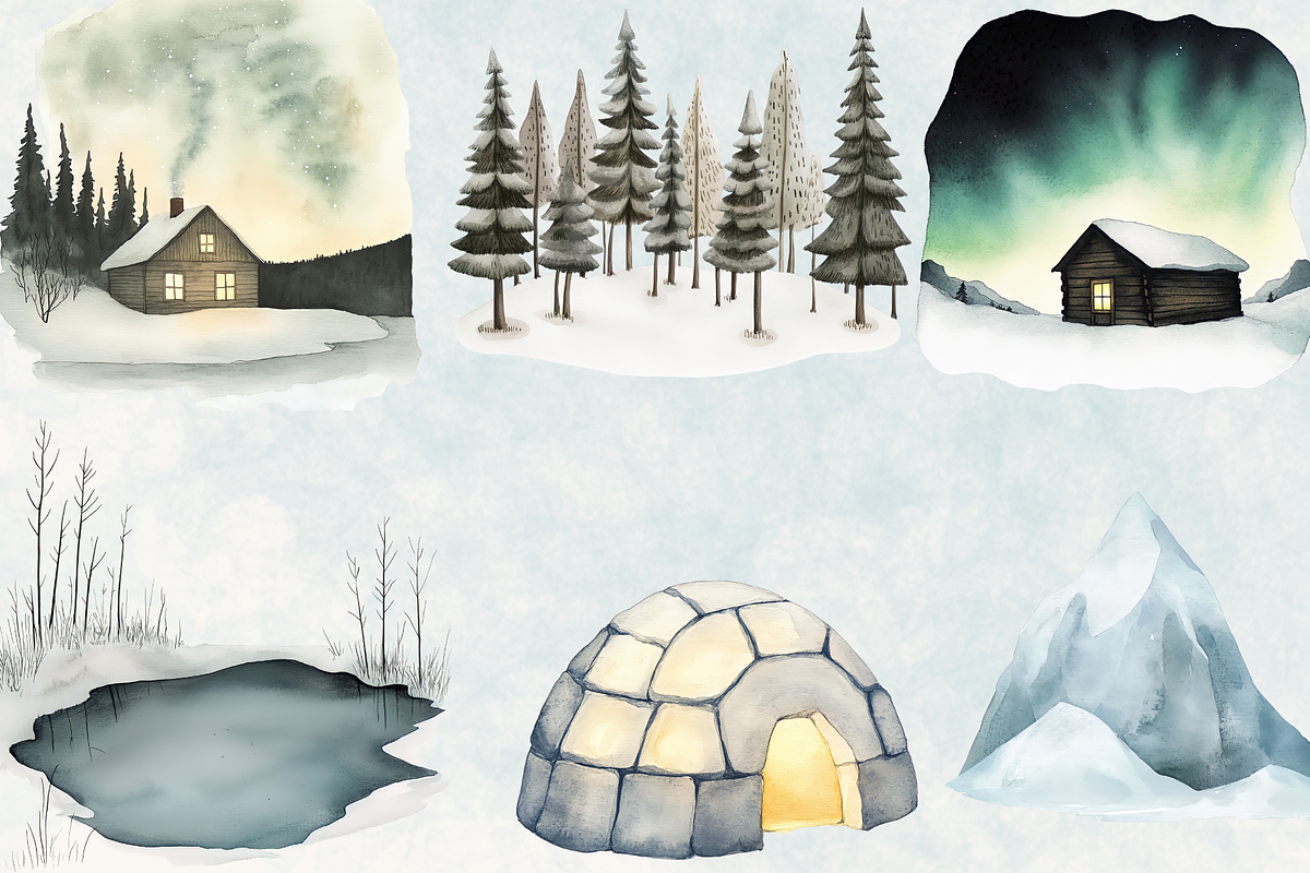Arctic Animal Adventure Clipart, an Illustration by NadiaTheronArt (Photo 4 of 5)