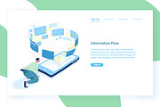 Information flow concept banner, a Technology Illustration by Good Studio (Thumbnail 1 of 3)