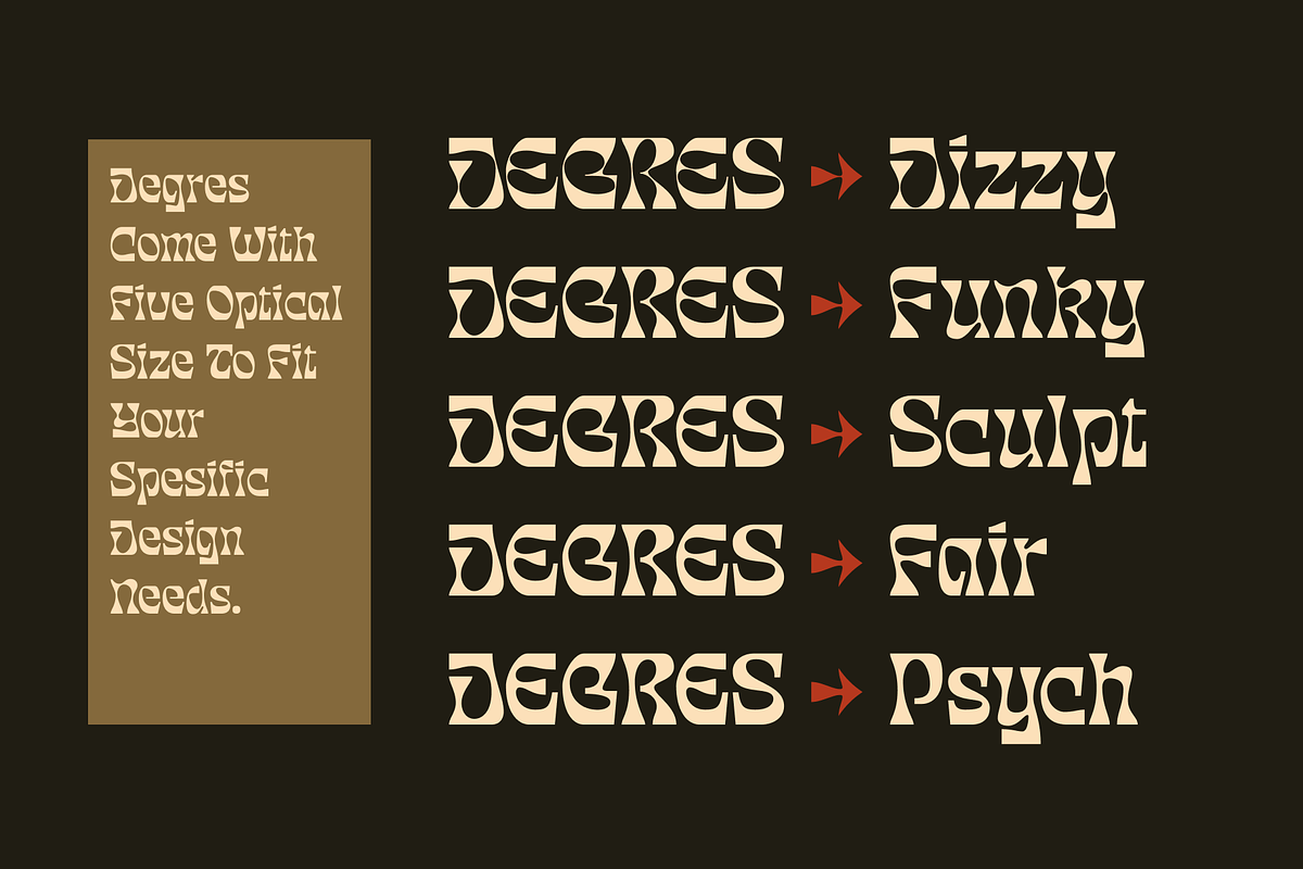 Degres - Psychedelic Display Family, a Serif Font by Holyline Design (Photo 2 of 14)
