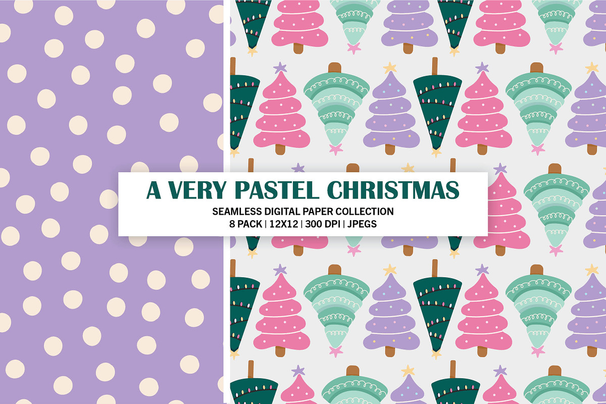 Pastel Christmas Seamless Pattern, a Pattern Graphic by Alanna Messina Design Co (Photo 4 of 8)