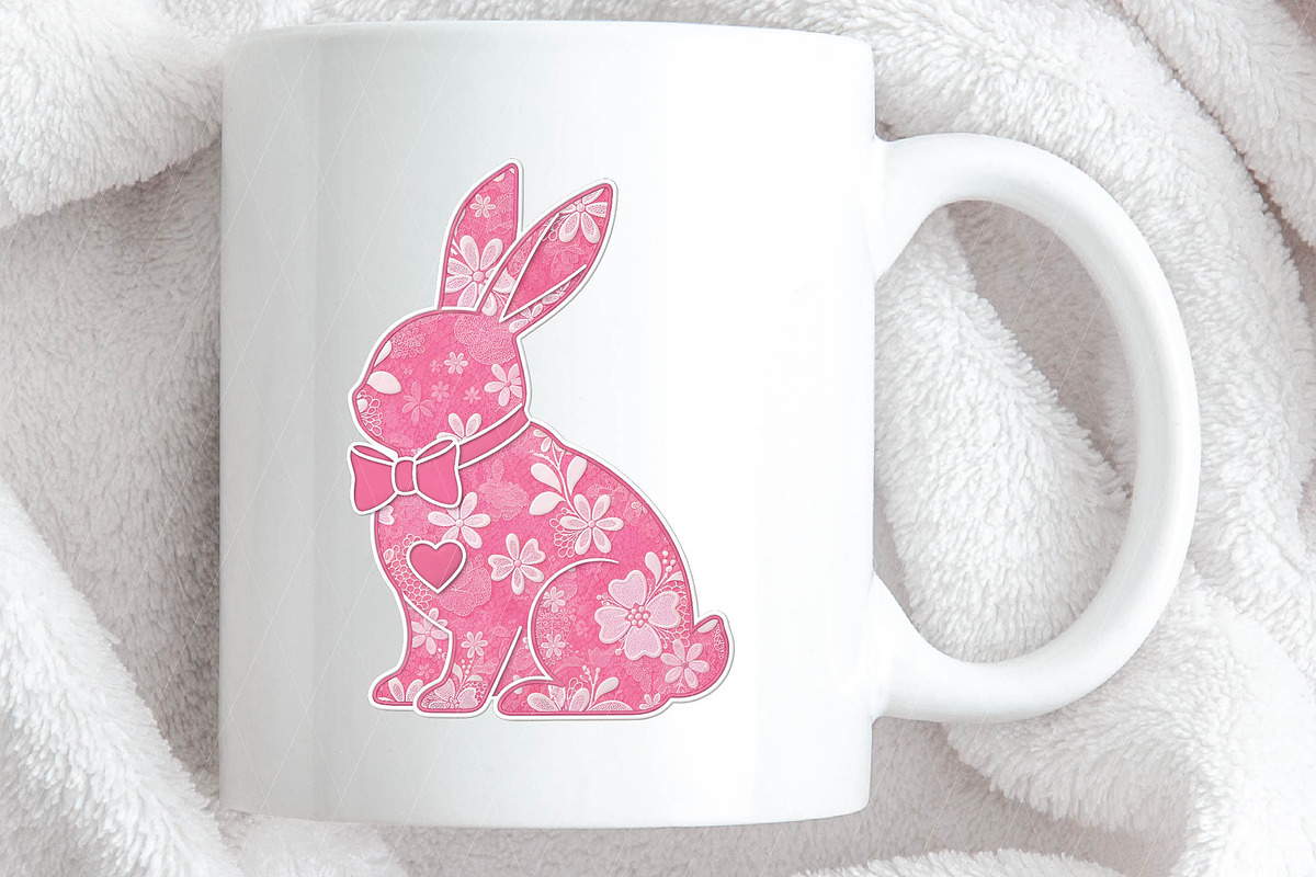 Lace Bunny Coquette Bow, Easter png, an Illustration by DreamPrint404 (Photo 3 of 6)