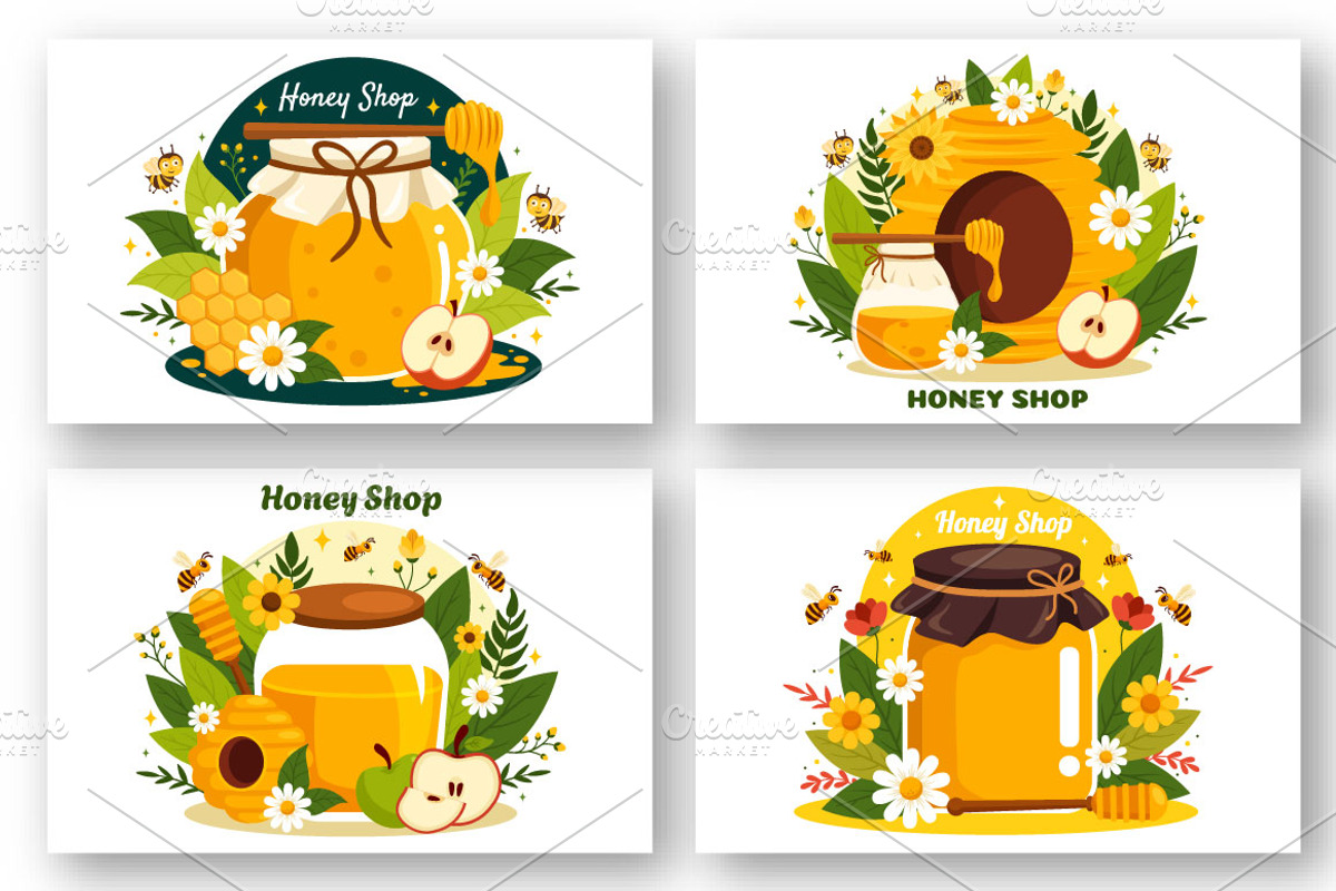 12 Honey Store Illustration, a Food Illustration by denayunebgt (Photo 2 of 4)