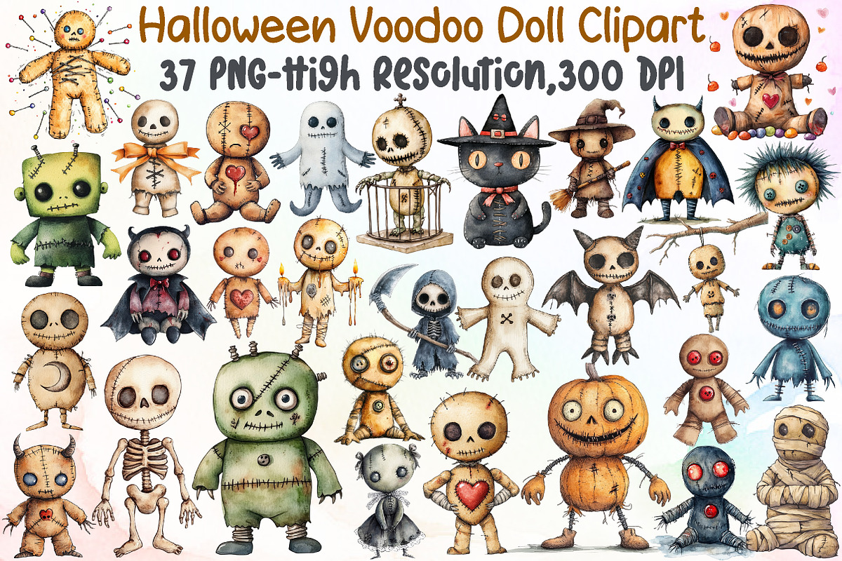 Halloween Voodoo Doll Clipart, an Illustration by Sublimation Artist (Photo 1 of 6)