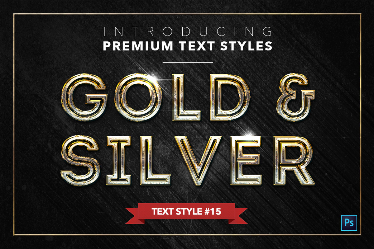 Gold & Silver #2 - 20 Text Styles, a Layer Style Add-On by Jonas Stensgaard (Photo 16 of 23)