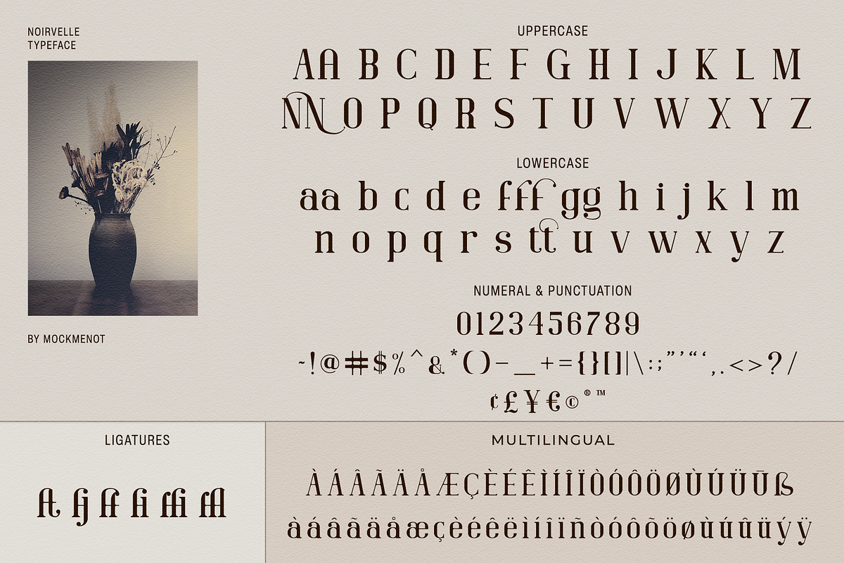 Noirvelle - Modern Serif Typeface, a Serif Font by Mockmenot (Photo 4 of 5)