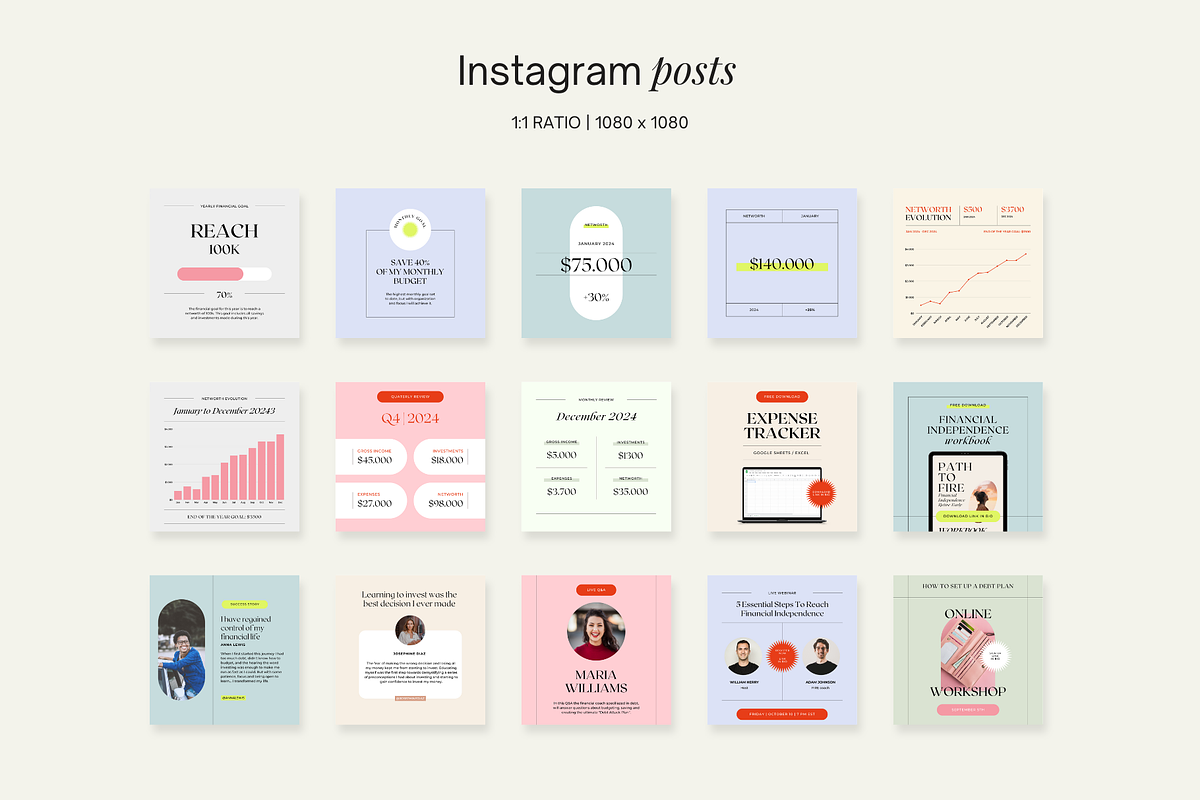 Financial Coach Instagram Pack Canva, a Social Media Template by Studio Mindu (Photo 3 of 10)