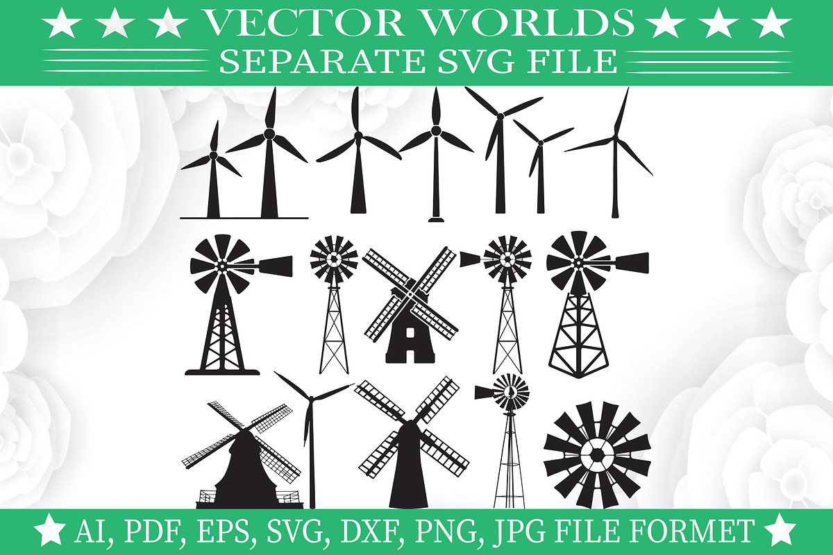 Windmill Electric Svg, Mill Svg, an Object Graphic by VectorWorlds
