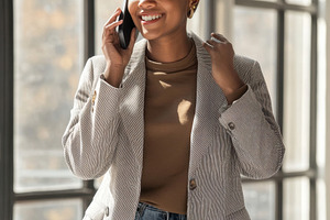 Lady on phone in office, a Photo by Beautiful things