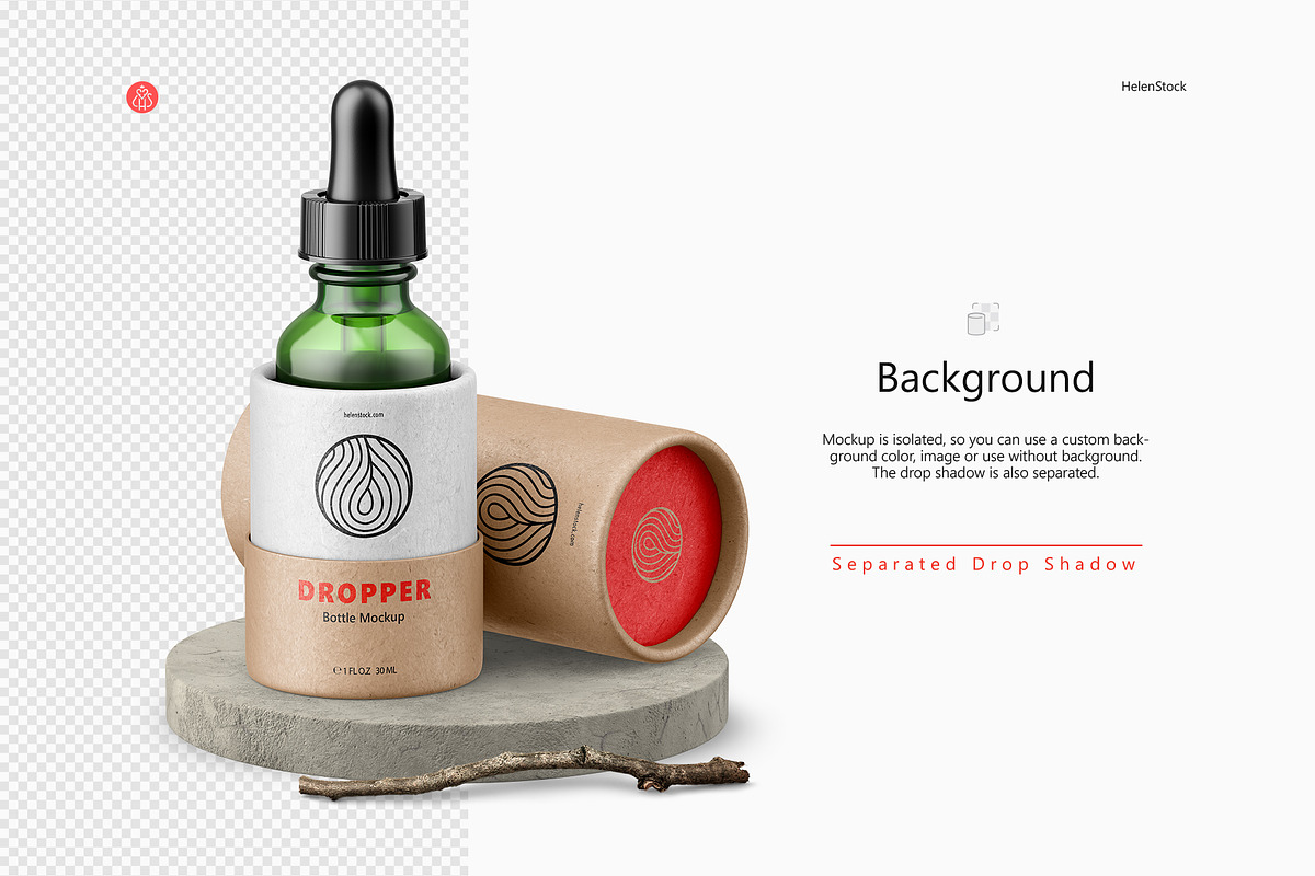 Dropper Bottle with Tube Mockup, a Packaging Mockup by HelenStock (Photo 6 of 9)