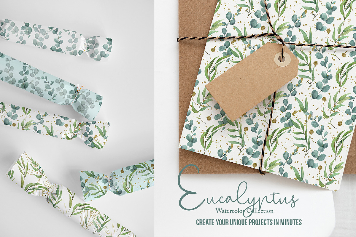 Watercolor Eucalyptus SET, a Decorative Illustration by TanataDesign (Photo 5 of 16)