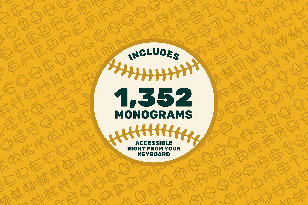 Retro-Era Baseball Serif Style 1, a Symbol Font by Para-Scope Design (Photo 5 of 8)